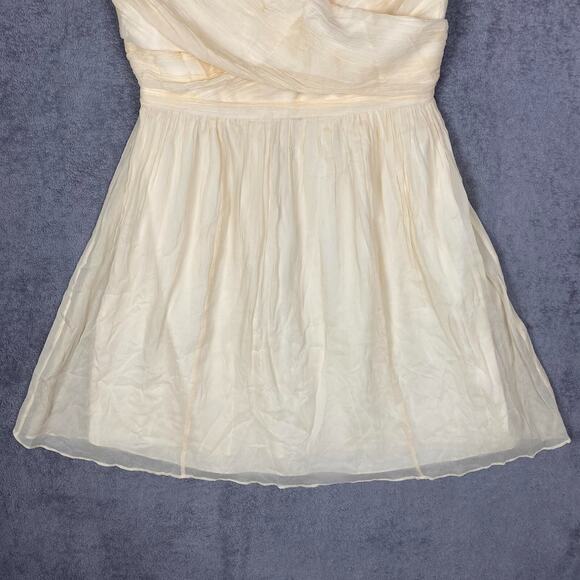 J Crew Heidi Dress Women 16 Ivory Silk Chiffon Romantic Fairy Luxury Flowy - Picture 7 of 11